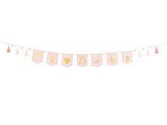 Oh Baby banner textil roz deschis - 250 cm - 1 buc.