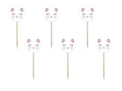 Pickere pentru tort pisică - 6 buc.
