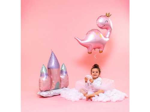 Balon din folie roz dinozaur - 59x69 cm - 1 buc.