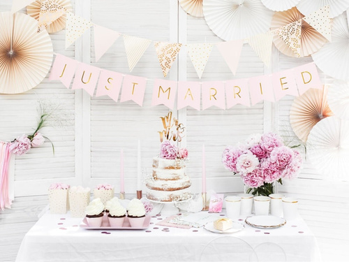 Cupe albe cu margine aurie - 260 ml - 6 buc.