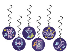 Disco Neon pandantiv porc decor - 6 buc.