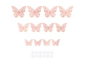 Abțibilduri dantelă fluture roz auriu - 12 buc.