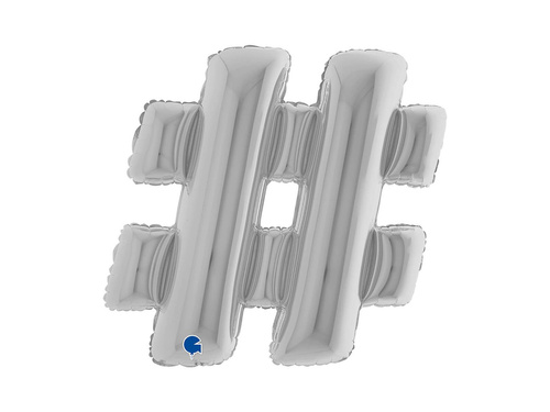 Balon folie semn special # hashtag argint - 40" - 1 buc.