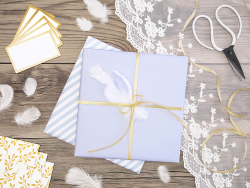 Panglică de satin, j. aur, 6 mm / 25 m, 1 buc.