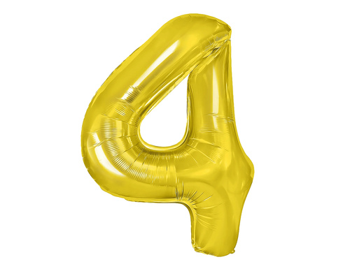 Balon din folie numărul 4 auriu - 40 cm