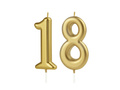Lumânări numerice aurii - 18 - 2 buc.
