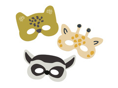 Măști de hârtie Zoo - 6 buc.