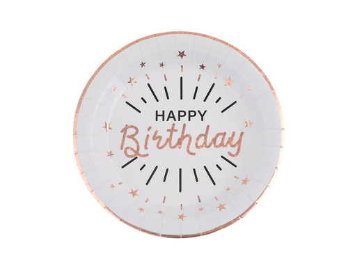 Happy Birthday Farfurii strălucitoare - 22,5 cm - 10 buc.