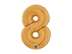 Balon din folie numărul 8 auriu - 26" - 1 buc.