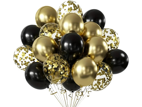 Set baloane negre și aurii - 26 buc.