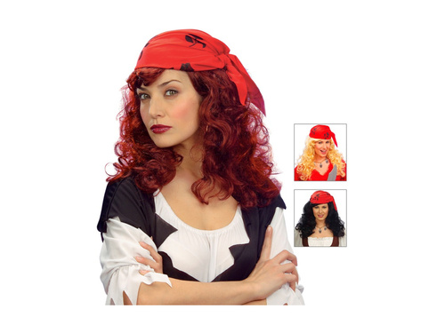 Peruca pirat cu eșarfă - 3 culori - mix