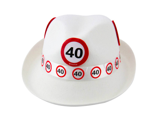 Pălărie albă pentru a 40-a aniversare - 1 buc.