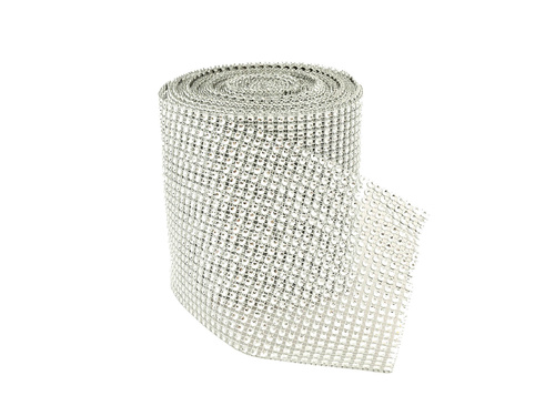 Bandă decorativă cu diamante argintii - 1 buc.