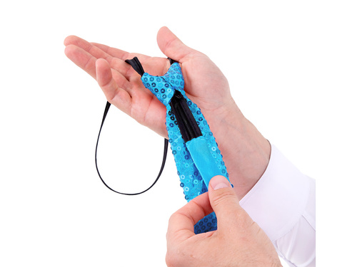 Cravată cu paiete - albastru - 36 cm - 1 buc.