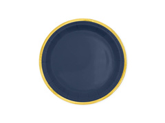 Farfurii albastru marin cu margine aurie - 18 cm - 6 buc.