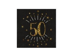 Șervețele strălucitoare pentru petrecerea celei de-a 50-a aniversări - 33 cm - 10 buc.