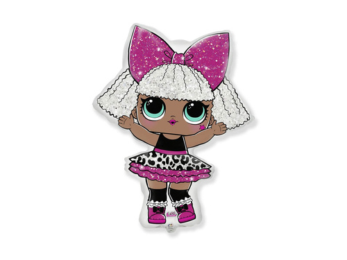 Diva LOL Surprise balon cu băț din folie - 33 x 24 cm - 1 buc.