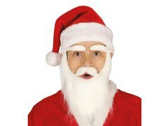 Pălărie de Moș Crăciun din pluș cu pompon - 1 buc.