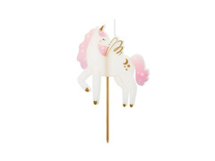 Lumânare aniversară unicorn - 9 cm - 1 buc.