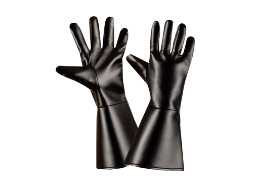 Mănuși negre din material asemănător pielii