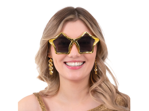 Ochelari stea - auriu - 1 buc.