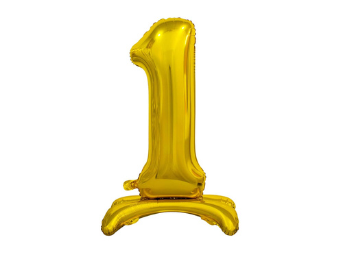 Balon din folie în picioare numărul 1 auriu - 74 cm