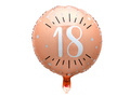 Balon din folie aurie cu imprimeu alb - 18 ani - 45 cm - 1 buc.