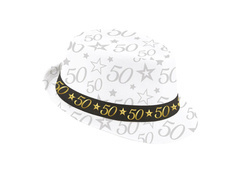 Pălărie albă pentru a 50-a aniversare - 1 buc.