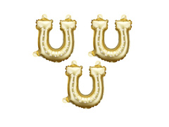 Balon din folie Golden Horseshoe - 18x19 cm - 3 buc.