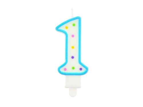 Lumânare numărul 1 cu puncte - 1 buc.