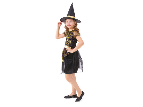 Costum de vrăjitoare negru și auriu - 1 buc.