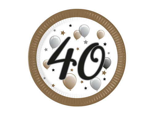 Farfurii pentru a 40-a aniversare - 23 cm - 8 buc.
