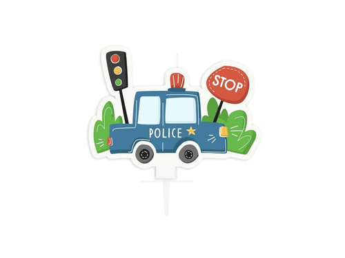 Lumânare mașină de poliție - 1 buc.
