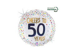 Balon aniversar rotund din folie pentru 50 de ani - 14" - 1 buc.