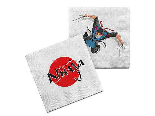 Șervețele aniversare Ninja - 33 cm - 20 buc.