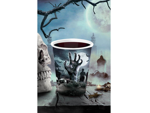 Pahare de hârtie Zombie Halloween - 240 ml - 6 buc.