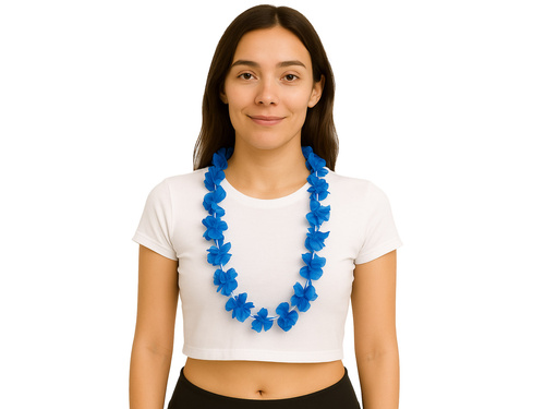Colier Hawaiian albastru - 100 cm - 1 buc.