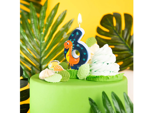 Numeral lumânare dinozauri - 6 - șase