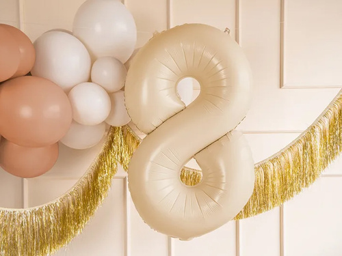 Balon din folie numărul 8 bej - 72 cm - 1 buc.
