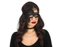 Mască de carnaval din dantelă neagră - 1 buc.