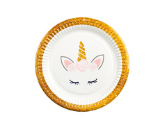 Farfurii frumoase pentru ziua de naștere Unicorn - 18 cm - 6 buc.