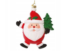 Moș Crăciun cu brad de Crăciun - 12 cm - 1 buc.