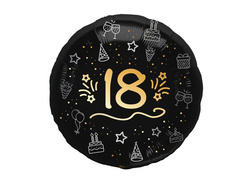 Balon din folie pentru petrecerea de 18 ani cu imprimare - 45 cm - 1 buc.
