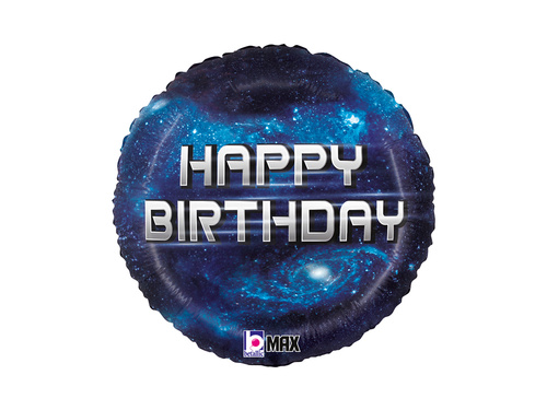 Balon de folie Happy Birthday Cosmos - 35 cm - 1 buc.