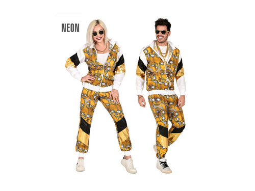 Costum craniu negru și auriu