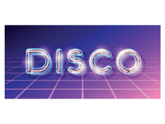 Disco Neon Party Poster - 70x33 cm