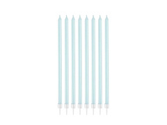 Lumânări aniversare albastru deschis - 15,5 cm - 8 buc.
