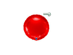 Balon rotund din folie roșie - 14" - 1 buc.