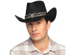 Pălărie de cowboy Django negru - 1 buc.