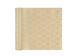 Panglică de masă decorată Romburi aurii - bej - 28 cm x 275 cm - 1 buc.